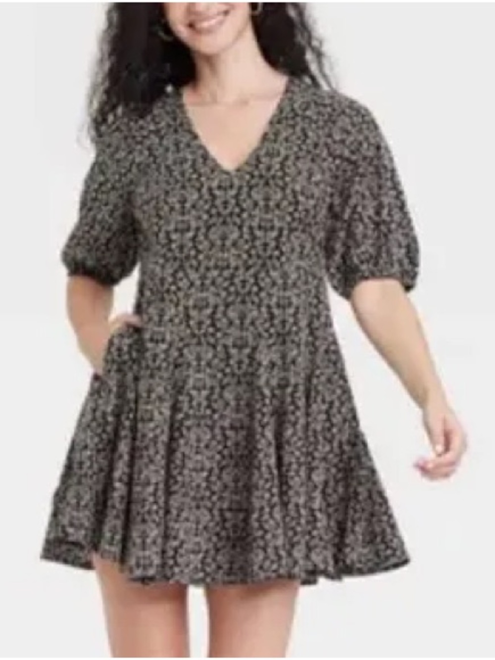 Universal Thread Women's Bell Elbow Sleeve Mini A-line Dress
